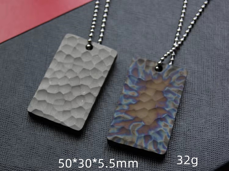 Pure Titanium EDC Necklace Man Necklace Pendant Dog Tag Key chain Decorate Tools