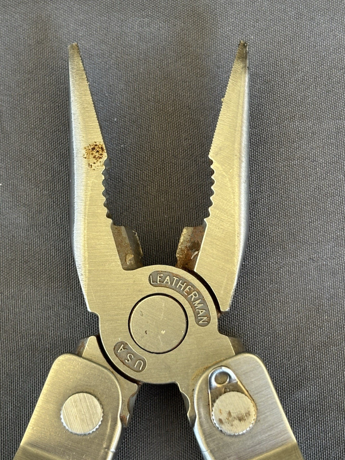 Leatherman Super Tool PAT PEND Early Version Multi Tool w/ Leather Sheath USA