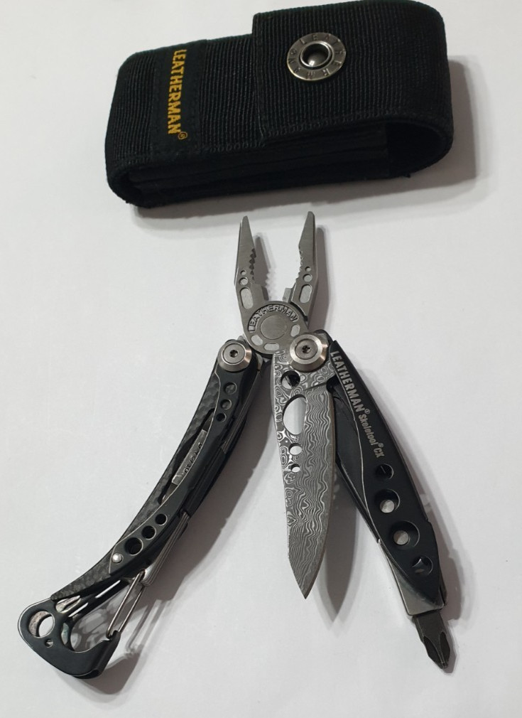 🔥🔥🔥 Leatherman Skeletool CX Damascus Custom Carbon Retired Collectable Rare