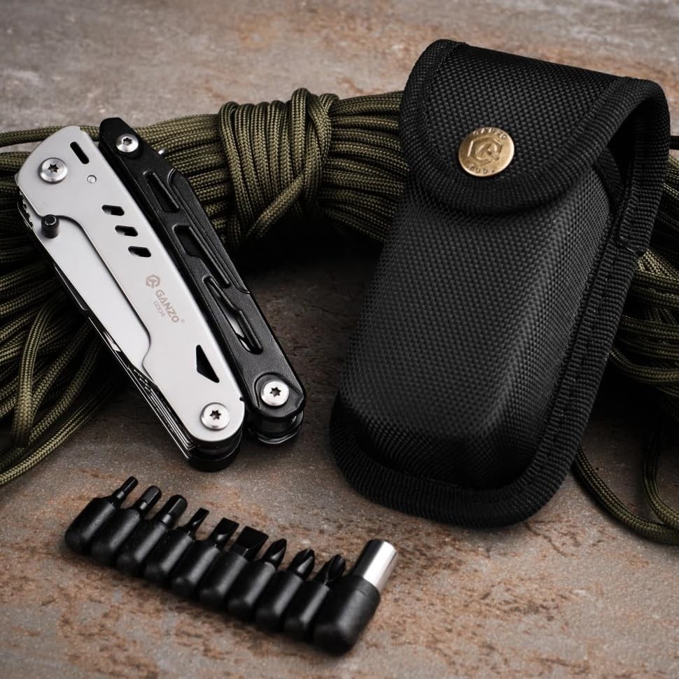 G304 Full-sized Multitool, 21-in-1 Stainless Steel Pocket Knife with Screwdri…