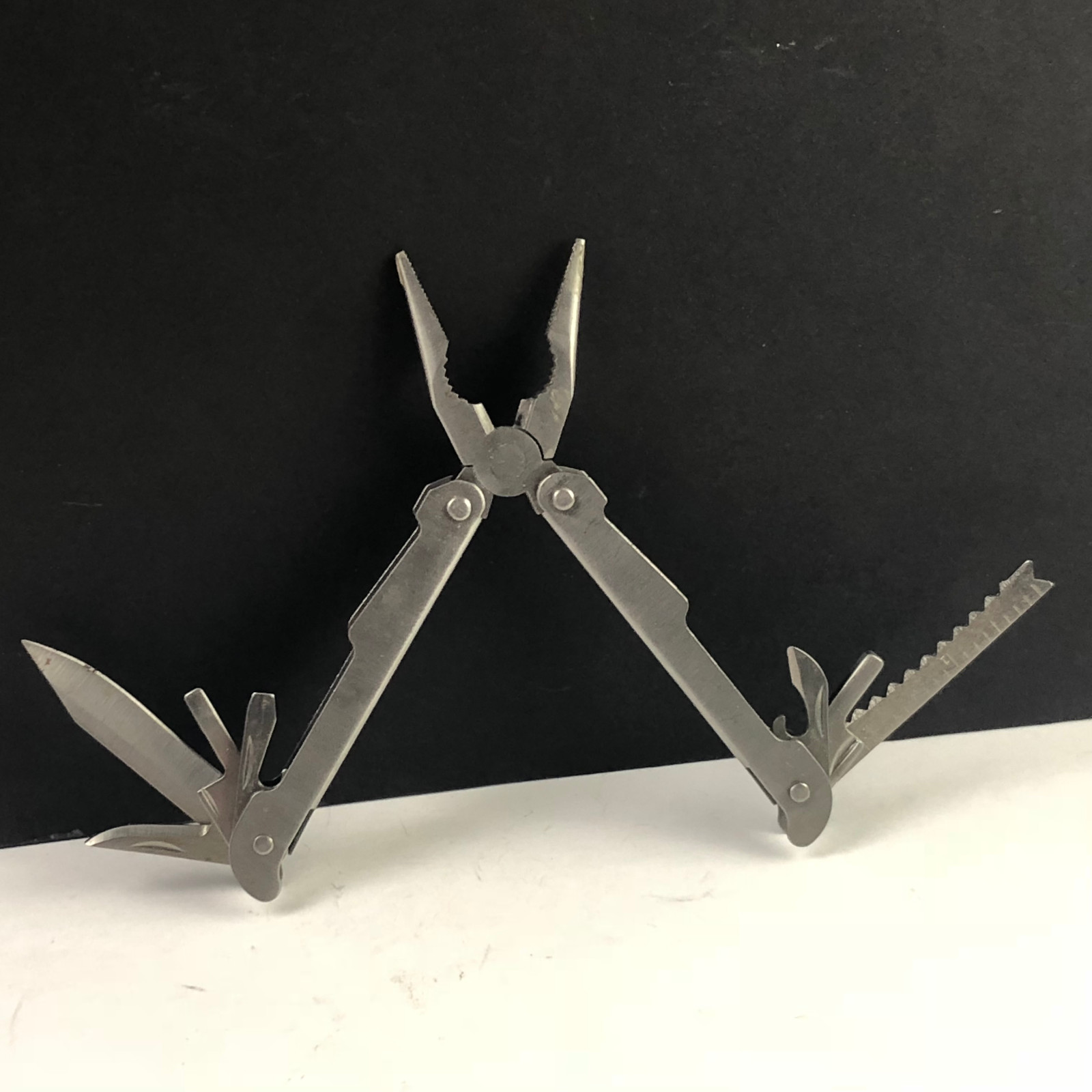 Multi Tool pocket knife folding blade pliers pair lot steel wave silver camping
