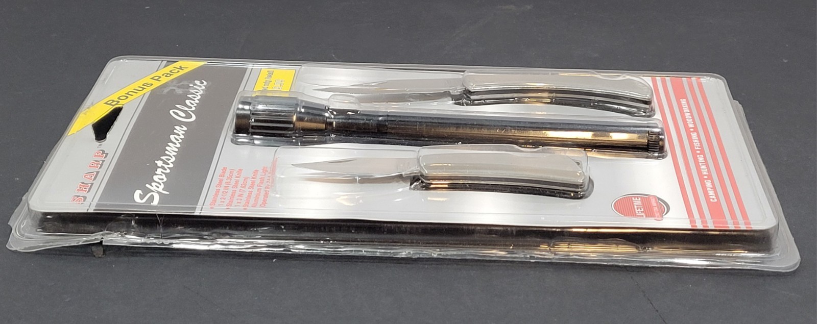 Sharp Sportsman Classic Bonus Pack & Stainless Steel Pocket Knife – Lot of 2