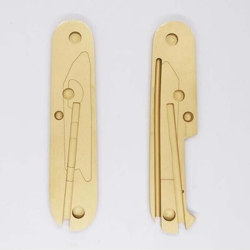 1 Pair Brass Handle Scales for 91mm Victorinox DIY Scales
