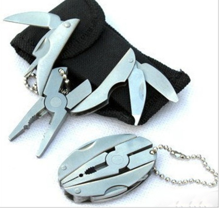New Outdoor Mini Folding Muilti-functional Plier Clamp Keychain Outdoor
