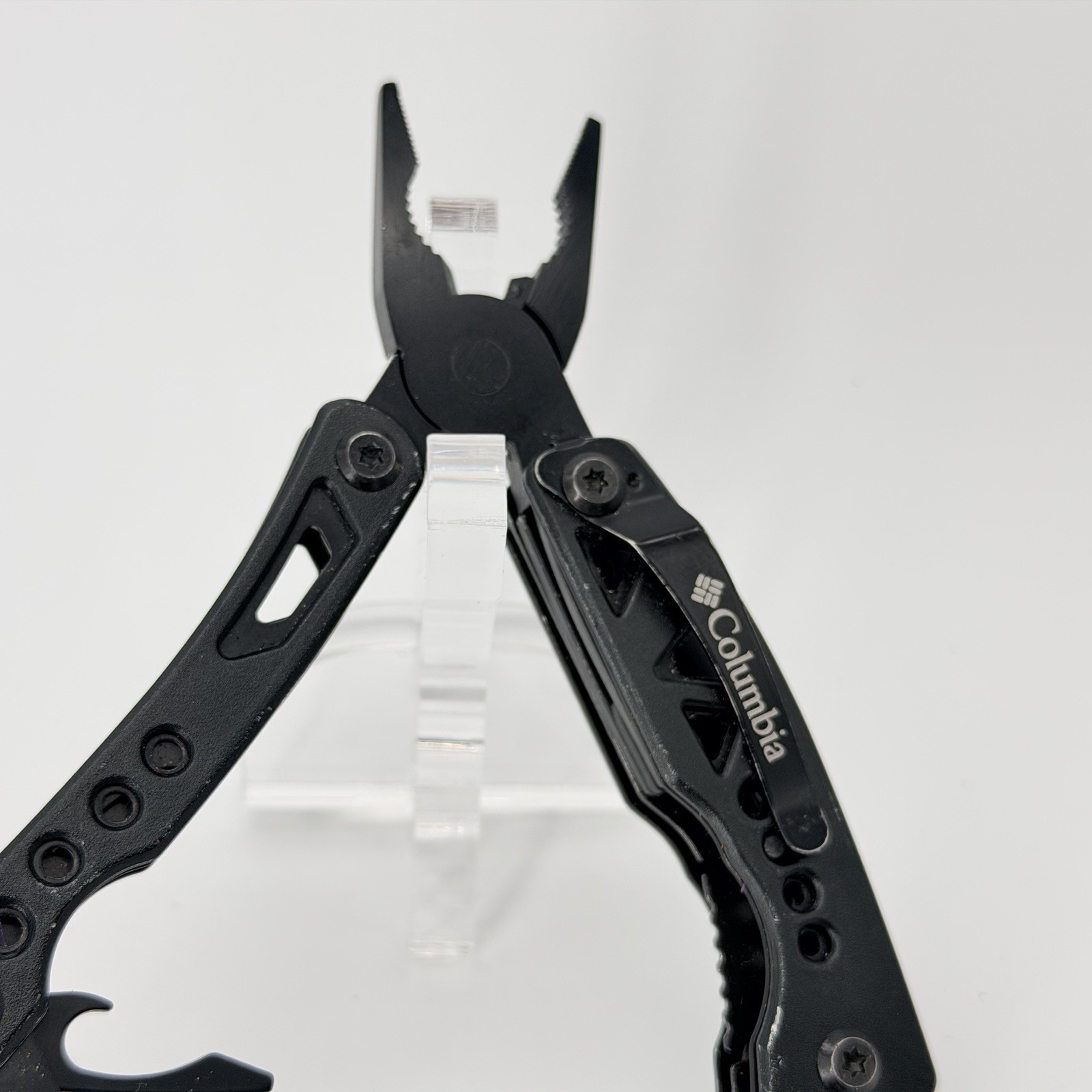 Columbia 9-Function Tactical Black Multi-Tool – Pliers Saw Knife Carabiner Clip
