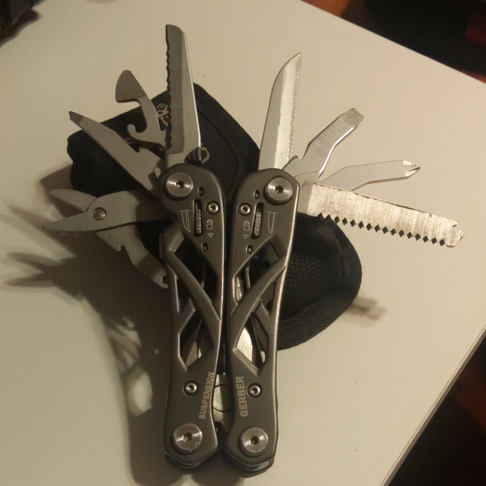 Gerber Suspension Multi-Tool Stainless Steel Silver Sheath Plier Knife Scissors