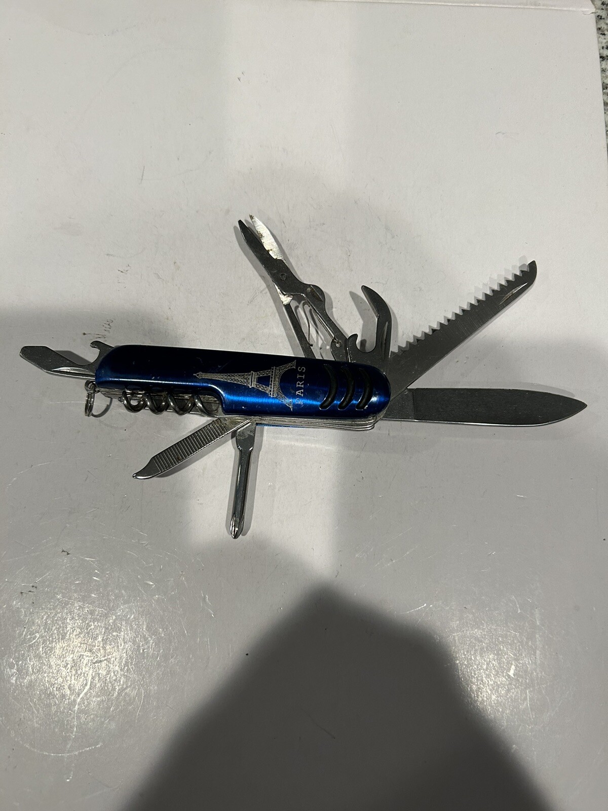 Eiffel Tower / Paris Multi Tool SAK Camo Plastic Handle Scissors Corkscrew