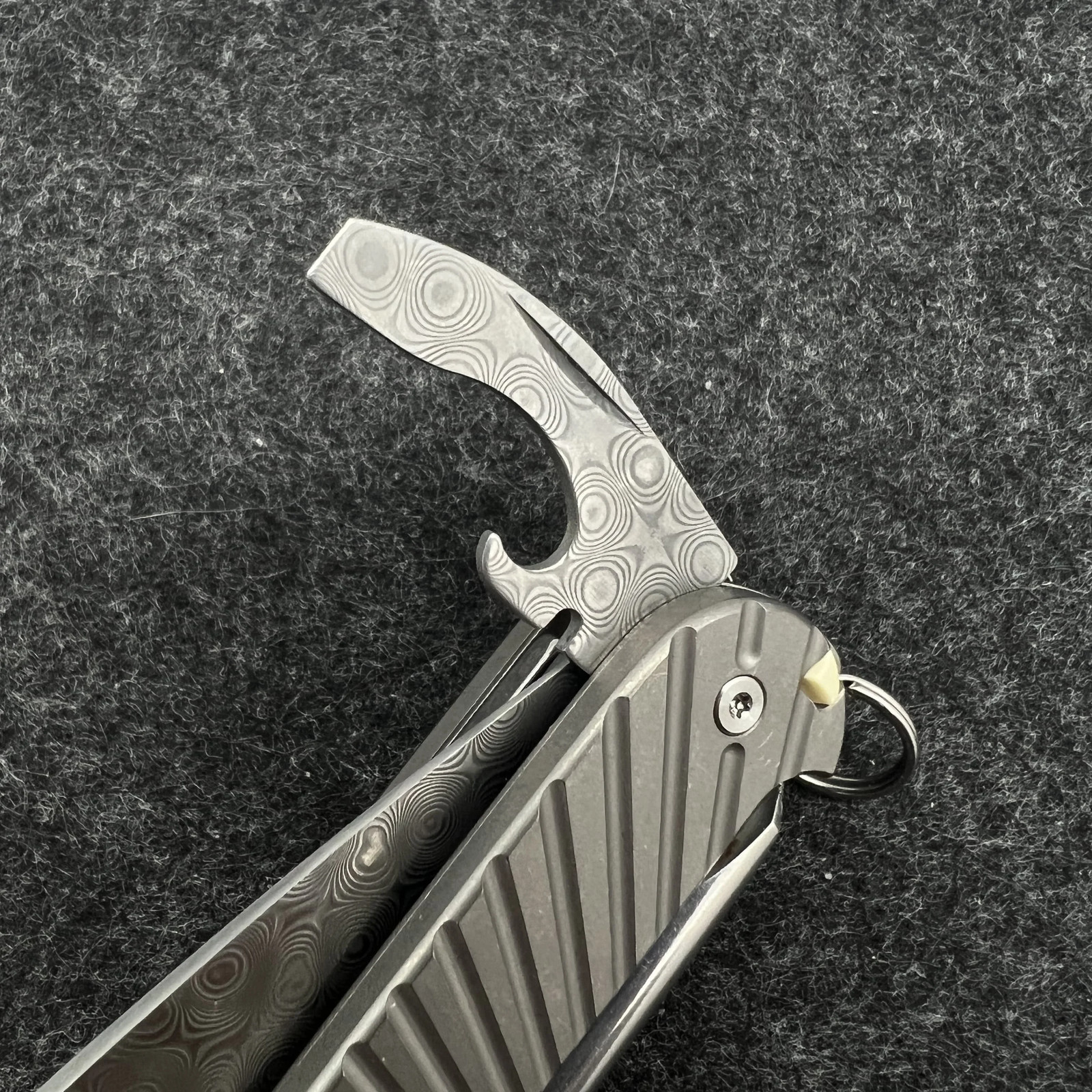 Damascus Steel Bottle Opener With 4mm Screwdriver For 91mm Victorinox SAK MOD