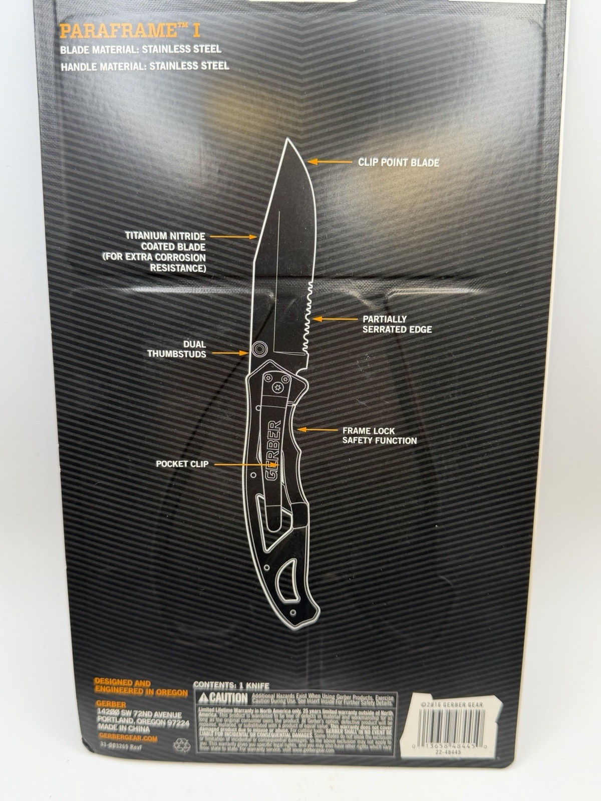 Gerber Paraframe I Serrated Edge Stainless Steel Folding Knife New 22-48445