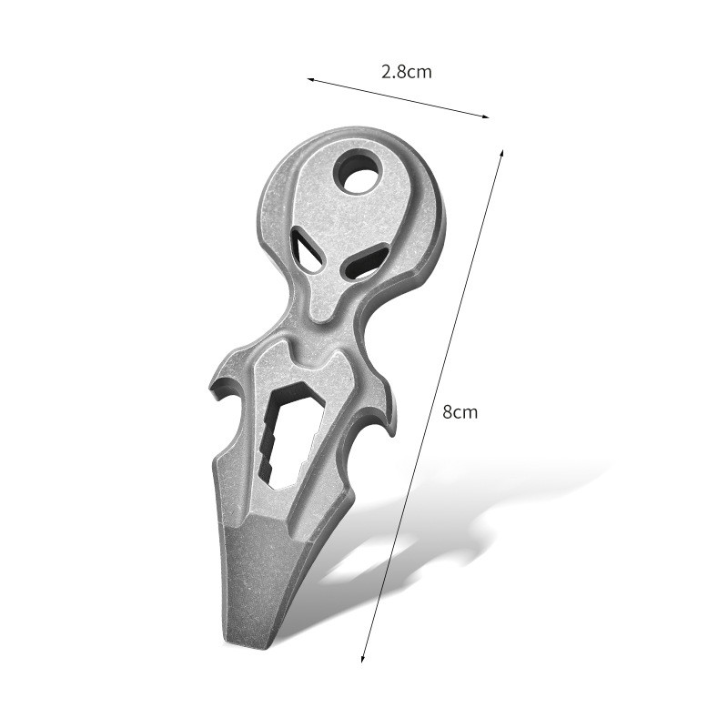 1PC Titanium Skull Multi-Tool Pry Bar Crowbar Bottle Opener Pocket Outdoor EDC