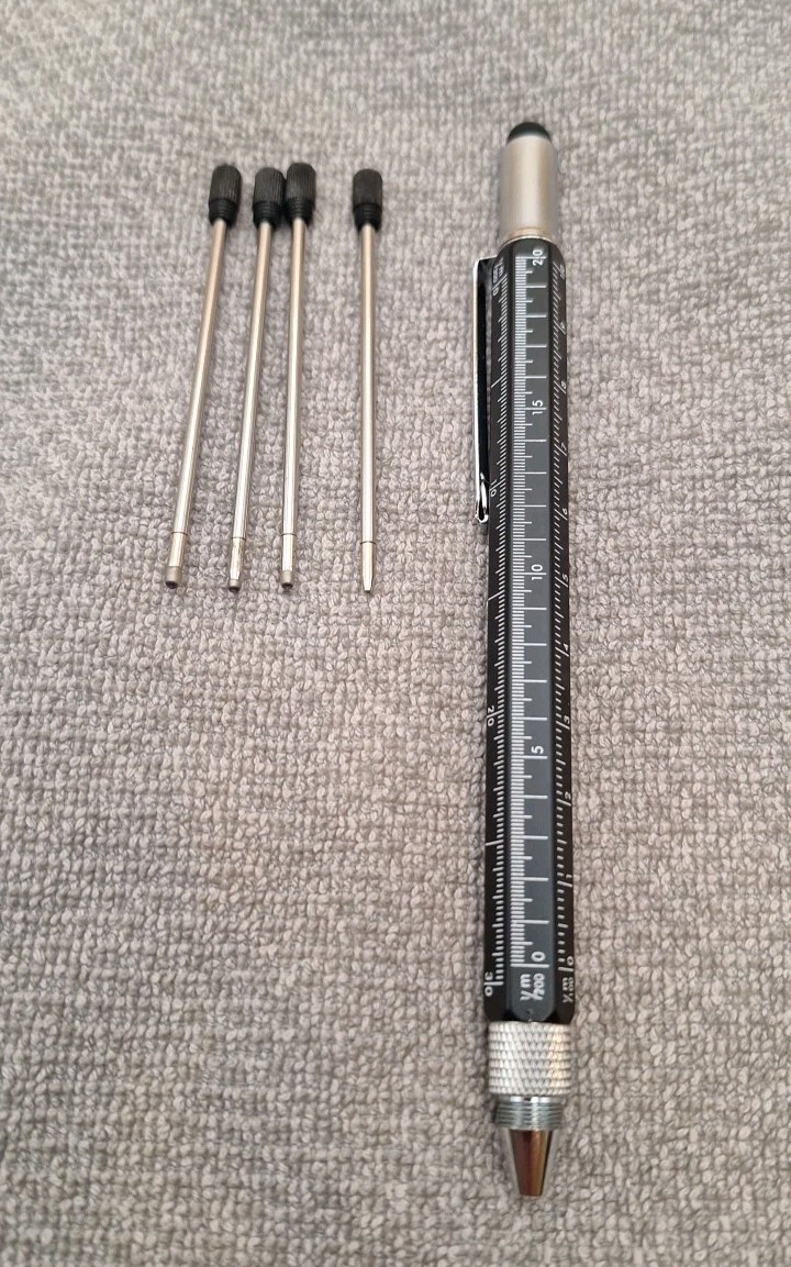 Multitool Pen 6 in 1 Tools Pen-Stylist-Ruler-Bubble Level-Philips & Flathead SD