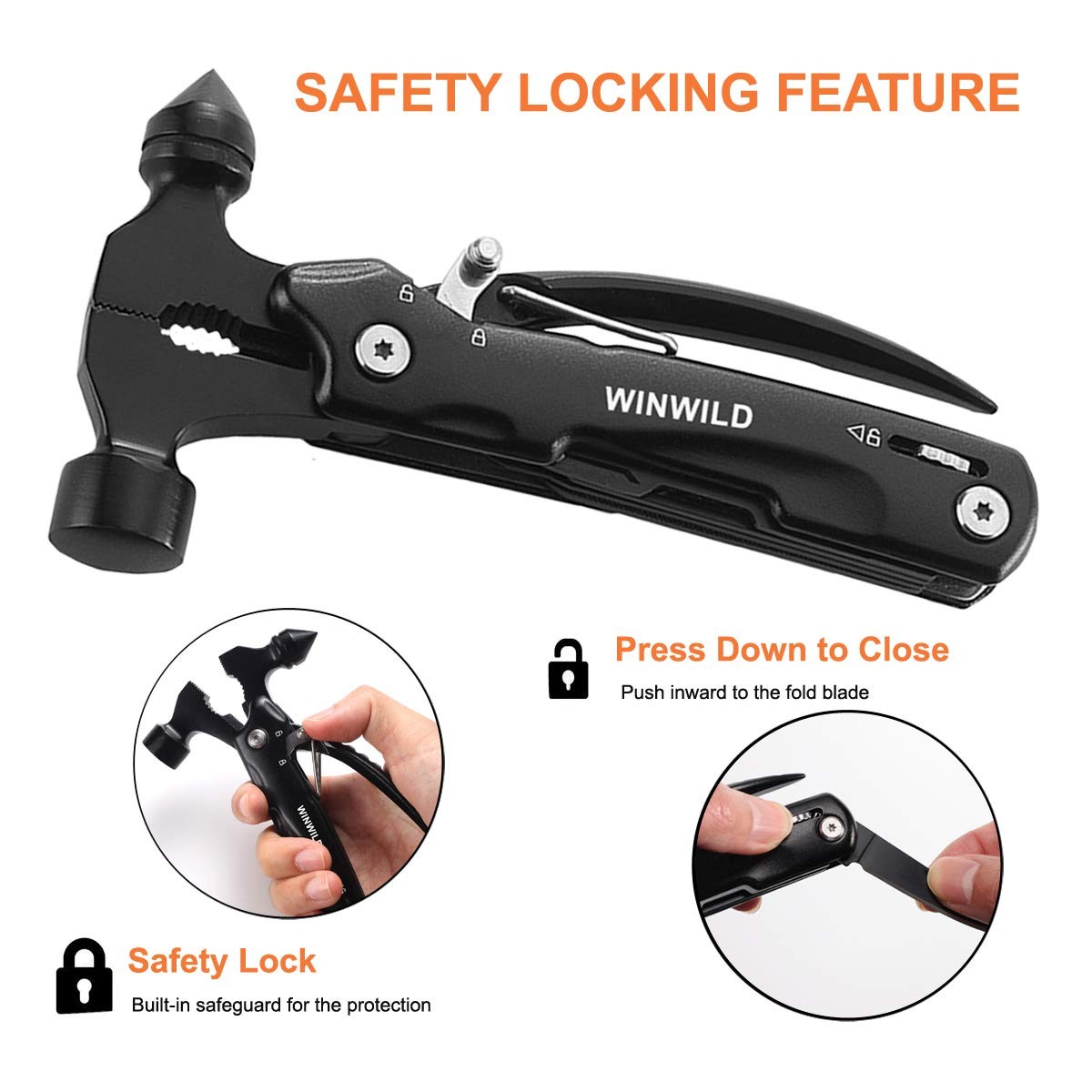 MultiTool Mini Emergency Hammer, Unique Christmas Gifts for Dad Men Women,…