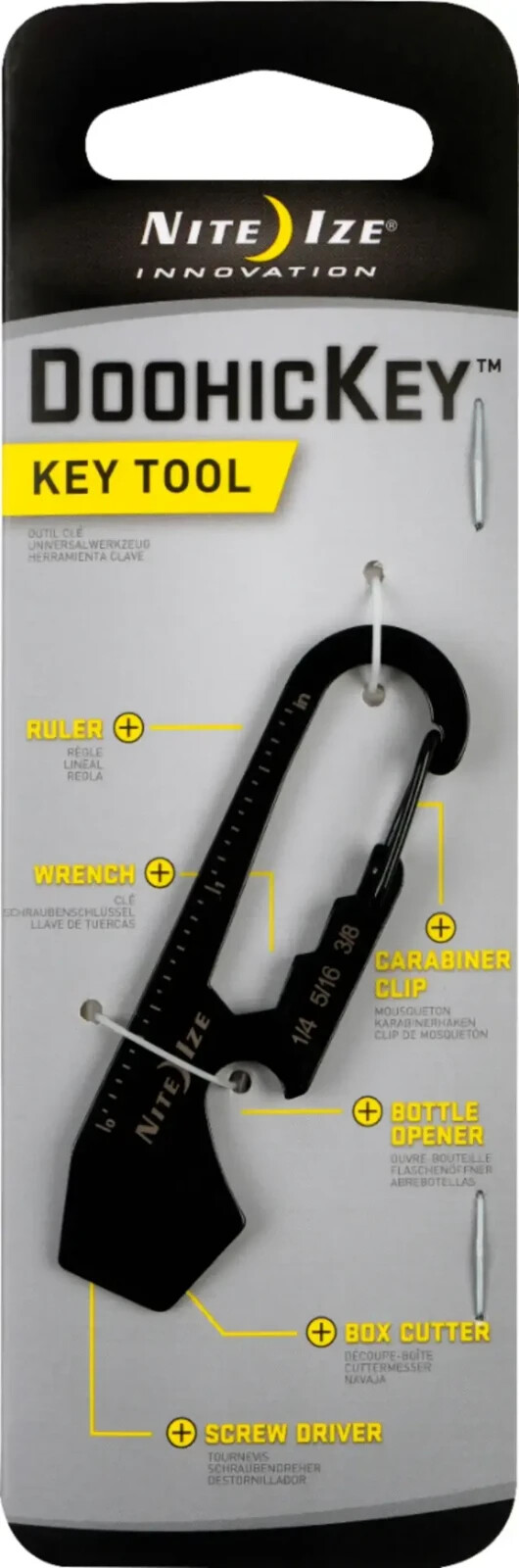 Nite Ize DoohicKey Stainless Steel 6 In 1 Multi Key Tool, Black, Free Shipping.