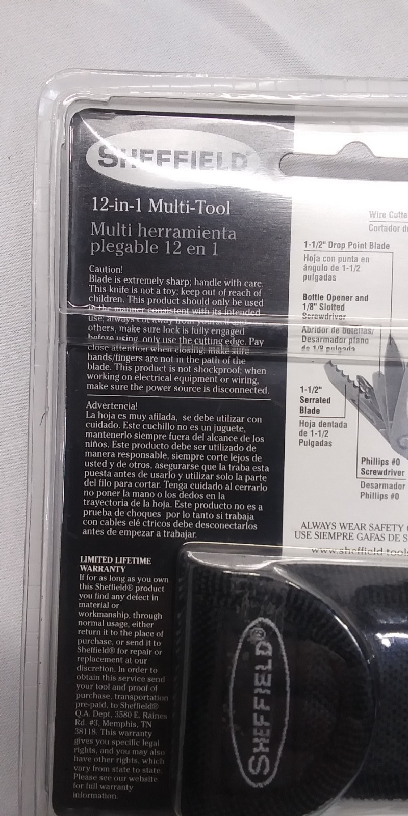 Sheffield 12 in 1 Mutlitool New in package with Belt sheath for carrying
