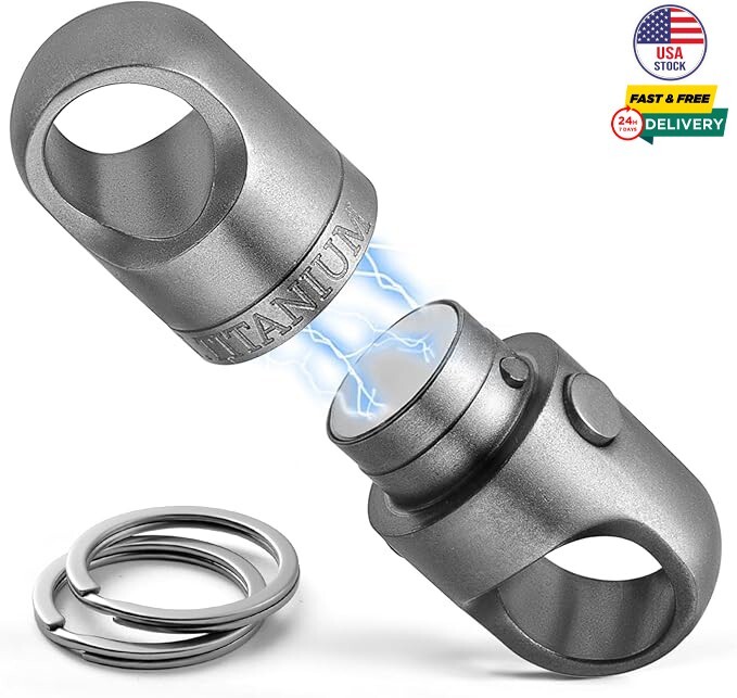 Titanium Magnetic Key Holder Quick Release Keychain Detachable 360° Rotatable