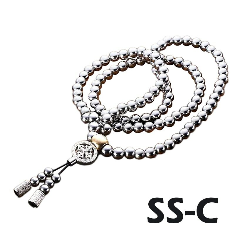 Kung Fu 108 Buddha Bead Bracelet Stainless Steel Chain Tactical Chain Whip
