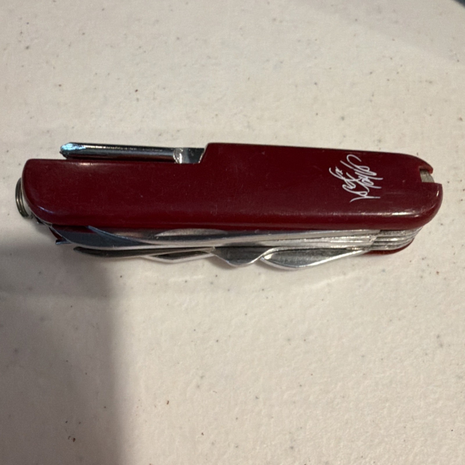 Red 12-Tool Multi-Tool Pocket Knife w/ Scissors Saw Corkscrew Bottle Opener