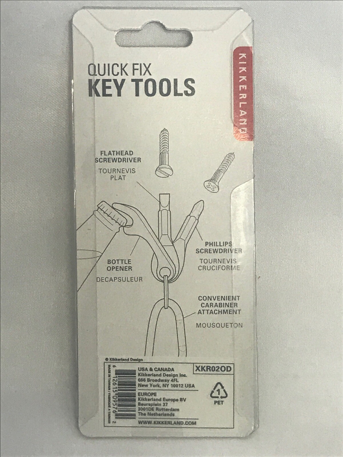 Kikkerland Quick Fix Key Tools, Set of 3 Tools On A Carabiner