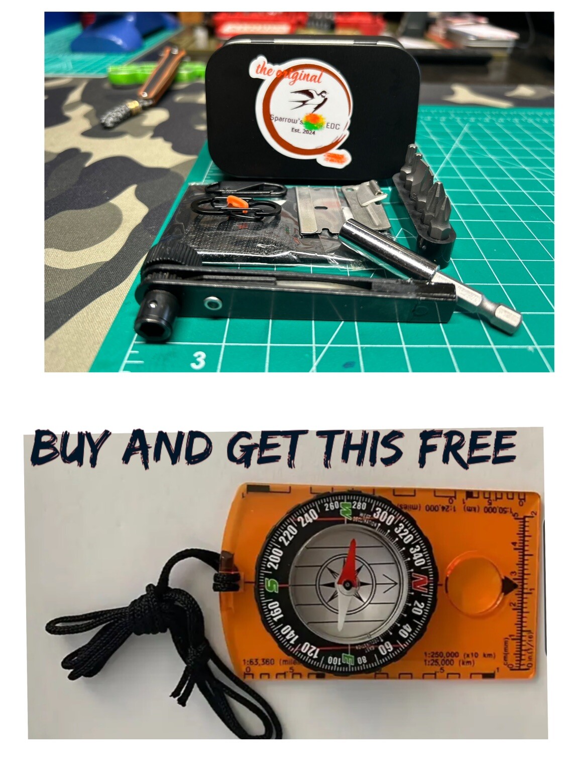 Sparrow’s EDC Mini Starter Tool Kit Tin Can in Pocket Container