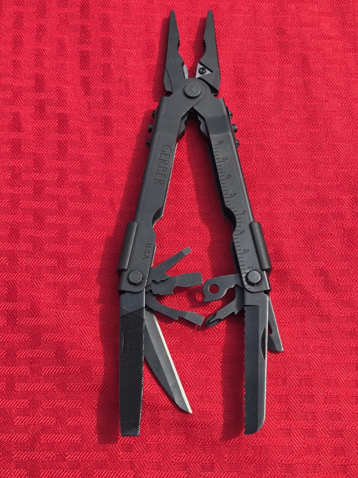 GERBER MP600 Black Oxide Finish Multi Tool Knife Plier w/sheath Carbide USA EXC