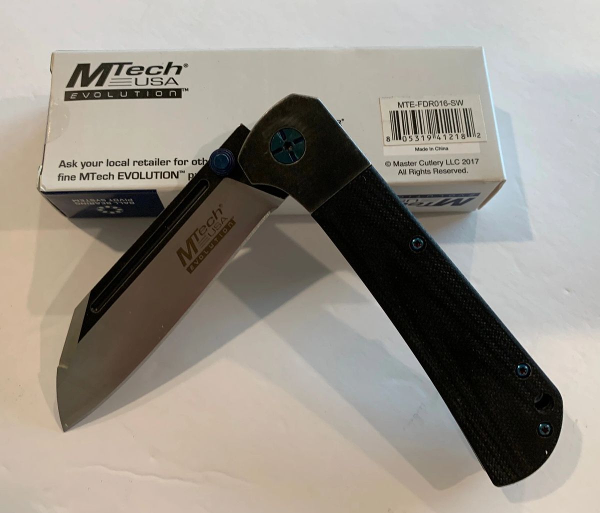 MTech USA – 3.6″ Ball Bearing Folding Wharncliffe Knife – 8CR13 MTE-FDR016-SW