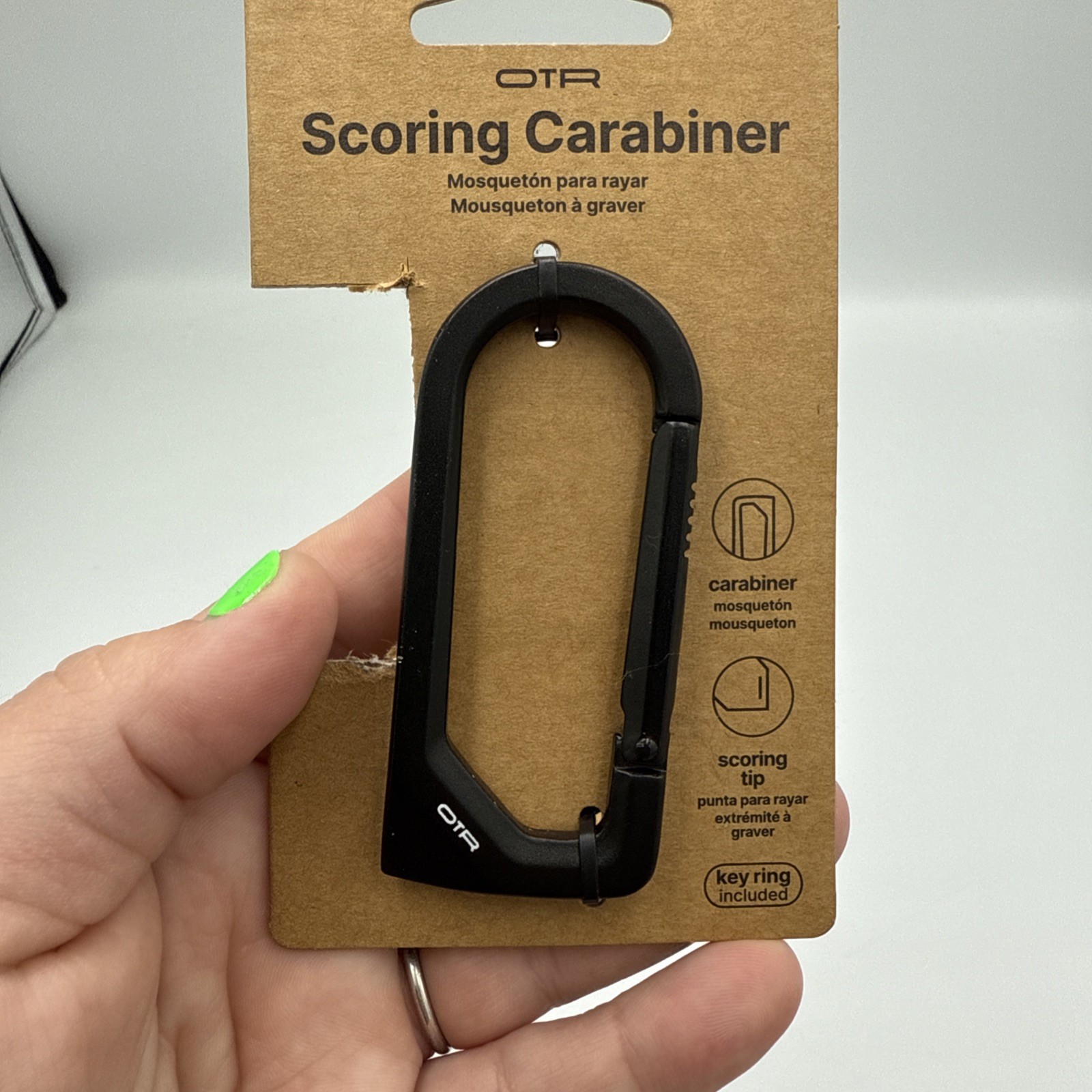 Lot of 2 OTR Tools: Scoring Carabiner + Multitool w. Key Rings NEW