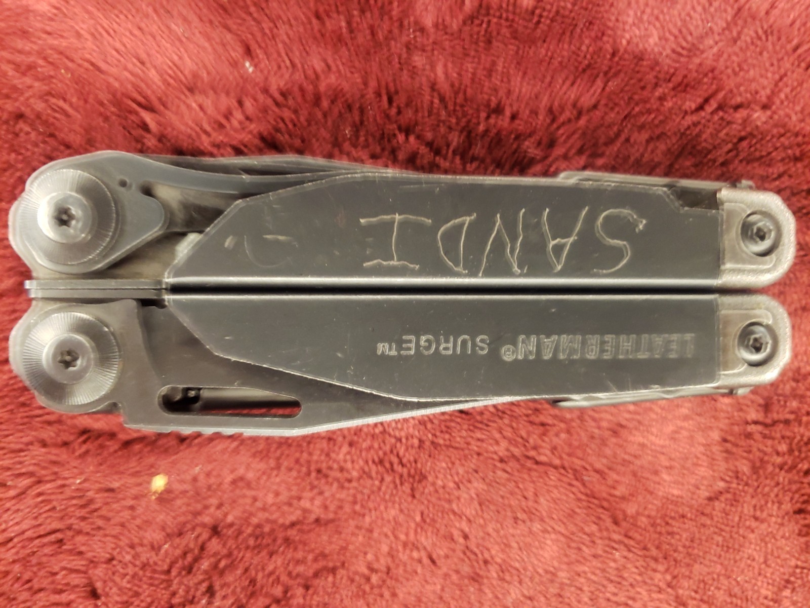 Leatherman Surge Black Multi Tool with Saw not File SANDI Engraved