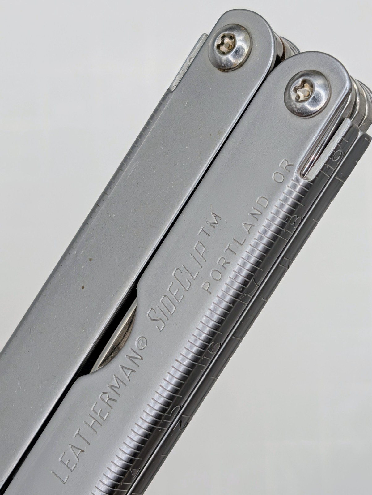 Leatherman SideClip Multi-Tool, Rare Retired Pats Pend Plier, Knife W/Belt Clip