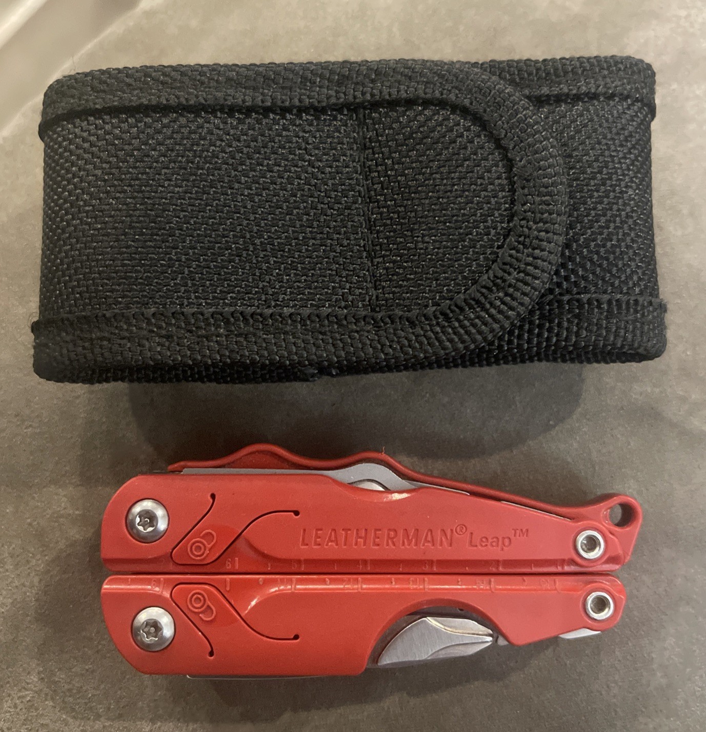 Leatherman Leap Red MultiTool Pliers Knife Scissors Tool Retired W Shealth