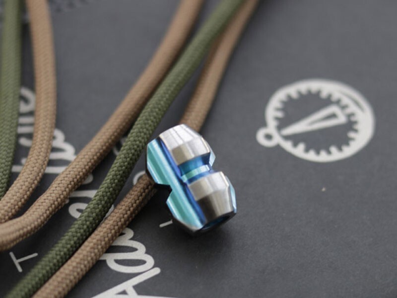 Titanium Alloy Parachute Cord Pendant Lanyard Bead Keychain DIY Zipper Head EDC
