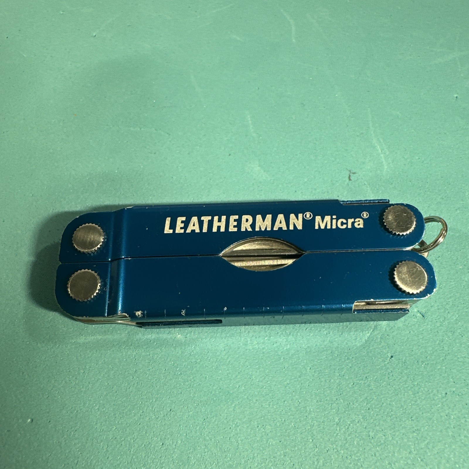 Leatherman Micra Multi-Tool, Knife, Scissors, Key Ring, Blue, USA Date 6/17