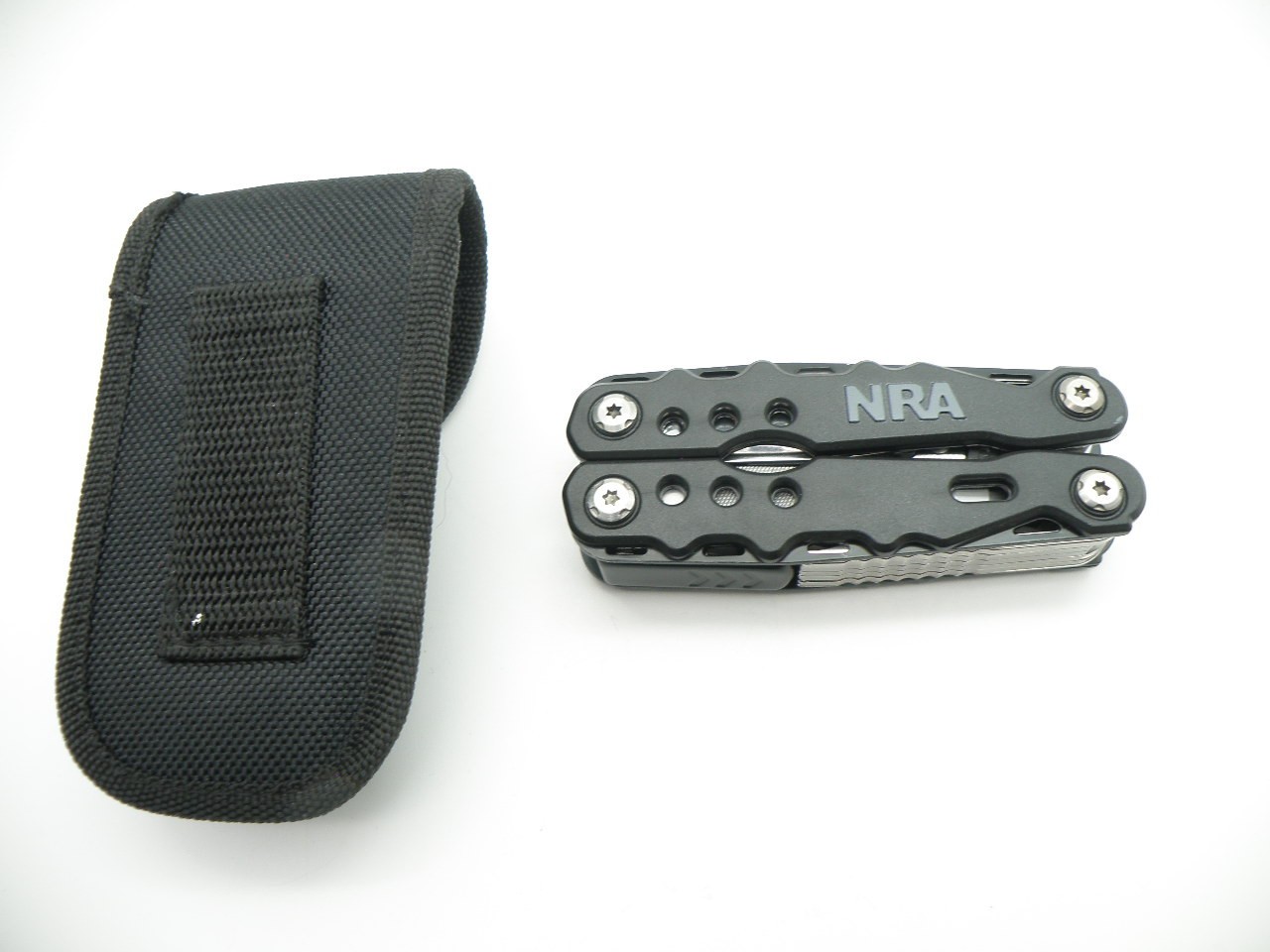 NRA Multi-Tool With Black Nylon Belt Case 22 Tools Survival Camping Handyman