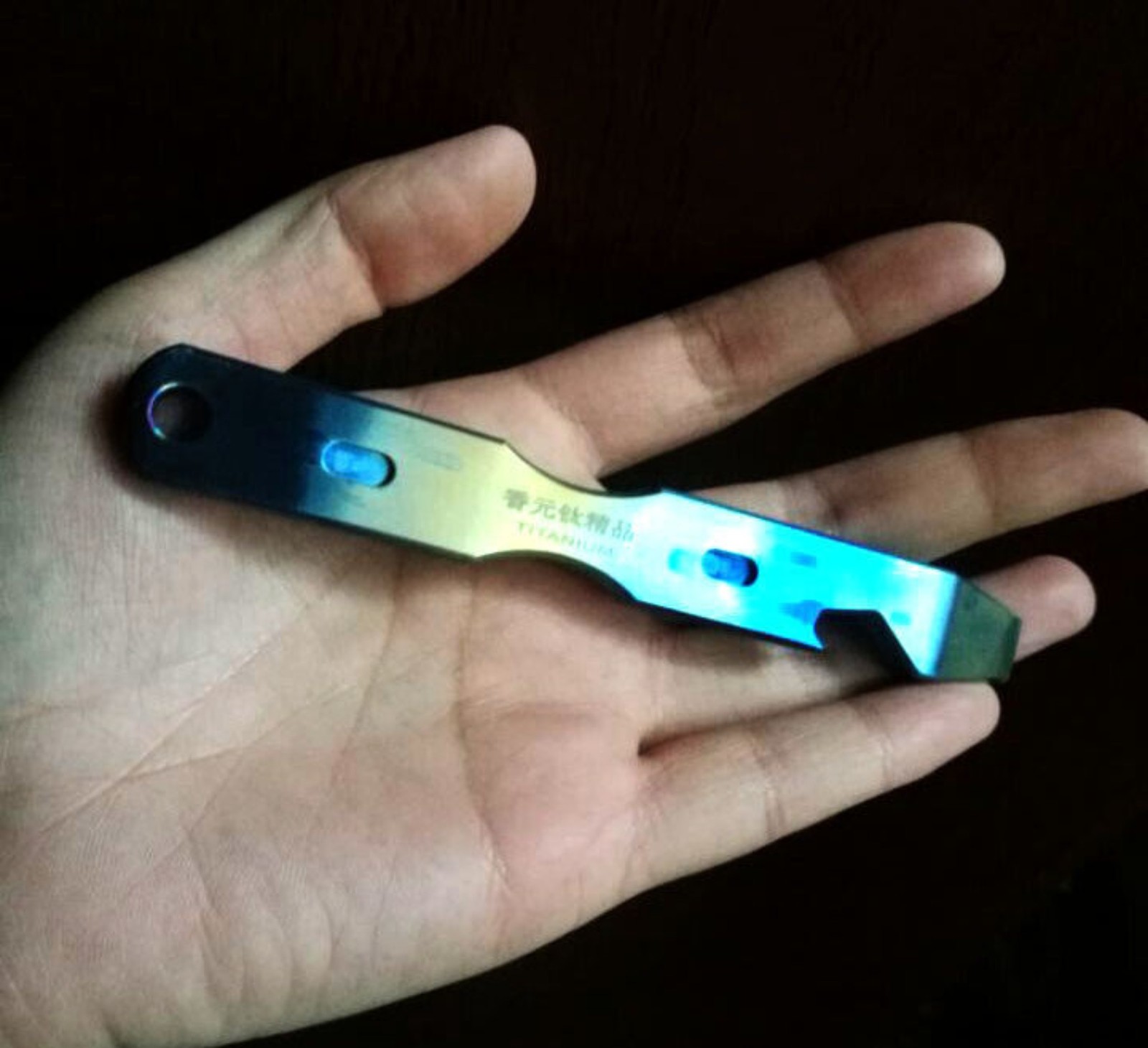 TC4 Titanium Crowbar Pry Bar Underreach Pendant EDC Tool Bottle Opener