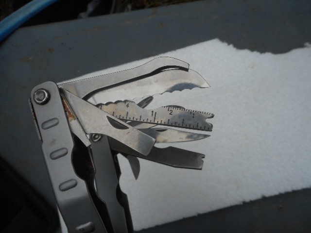 Vintage Schrade Tough Tool ST1 Multi-Tool w/ Leather Sheath USA Gift Pliers
