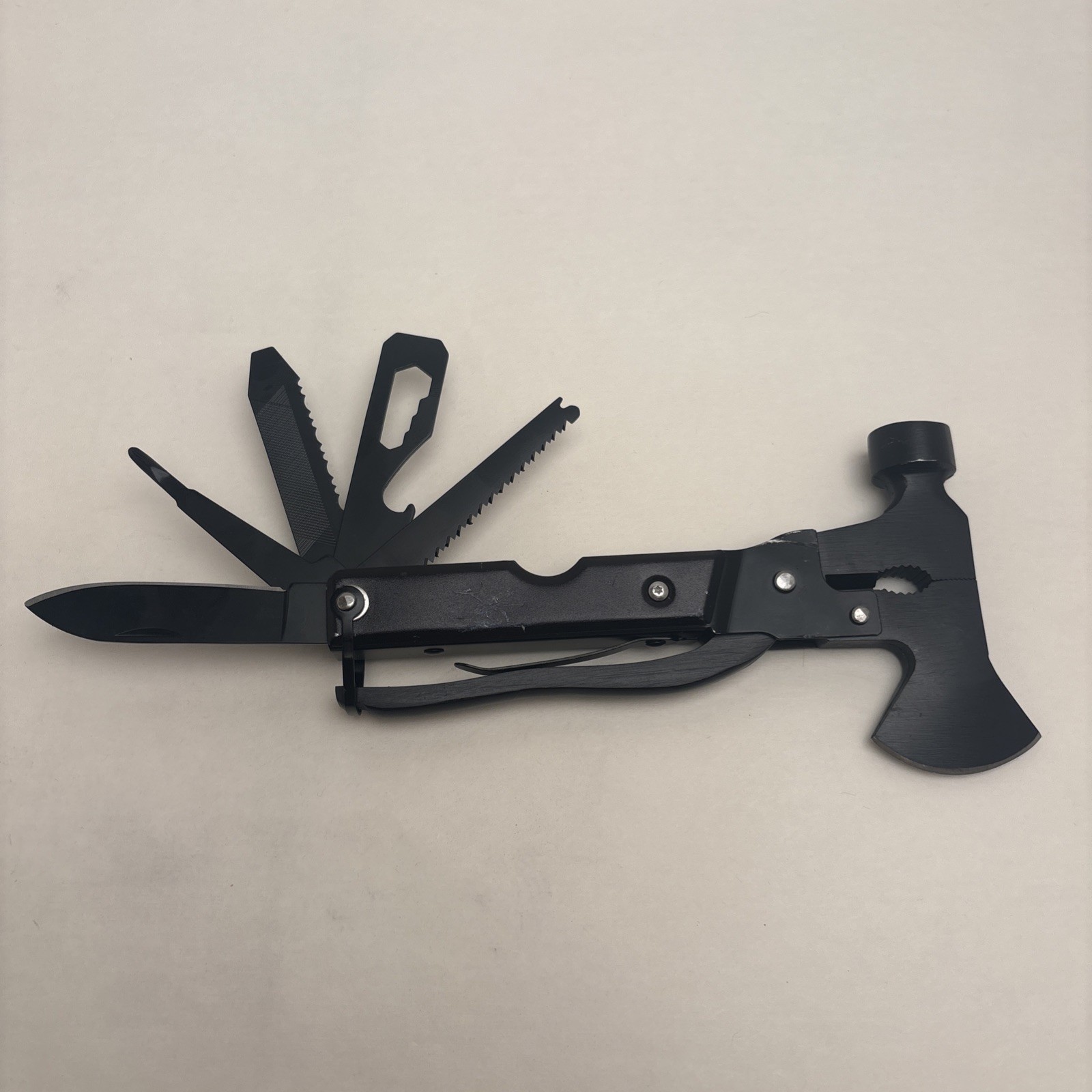 Axe Style Folding Multi Tool Pliers Knife Saw Black Tactical Travel Work Camp