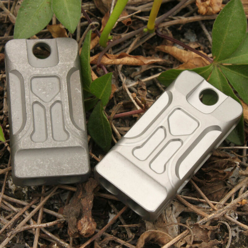 Twin Tubes SOS High Frequency Titanium Alloy Whistle Outdoor Survival EDC Tool
