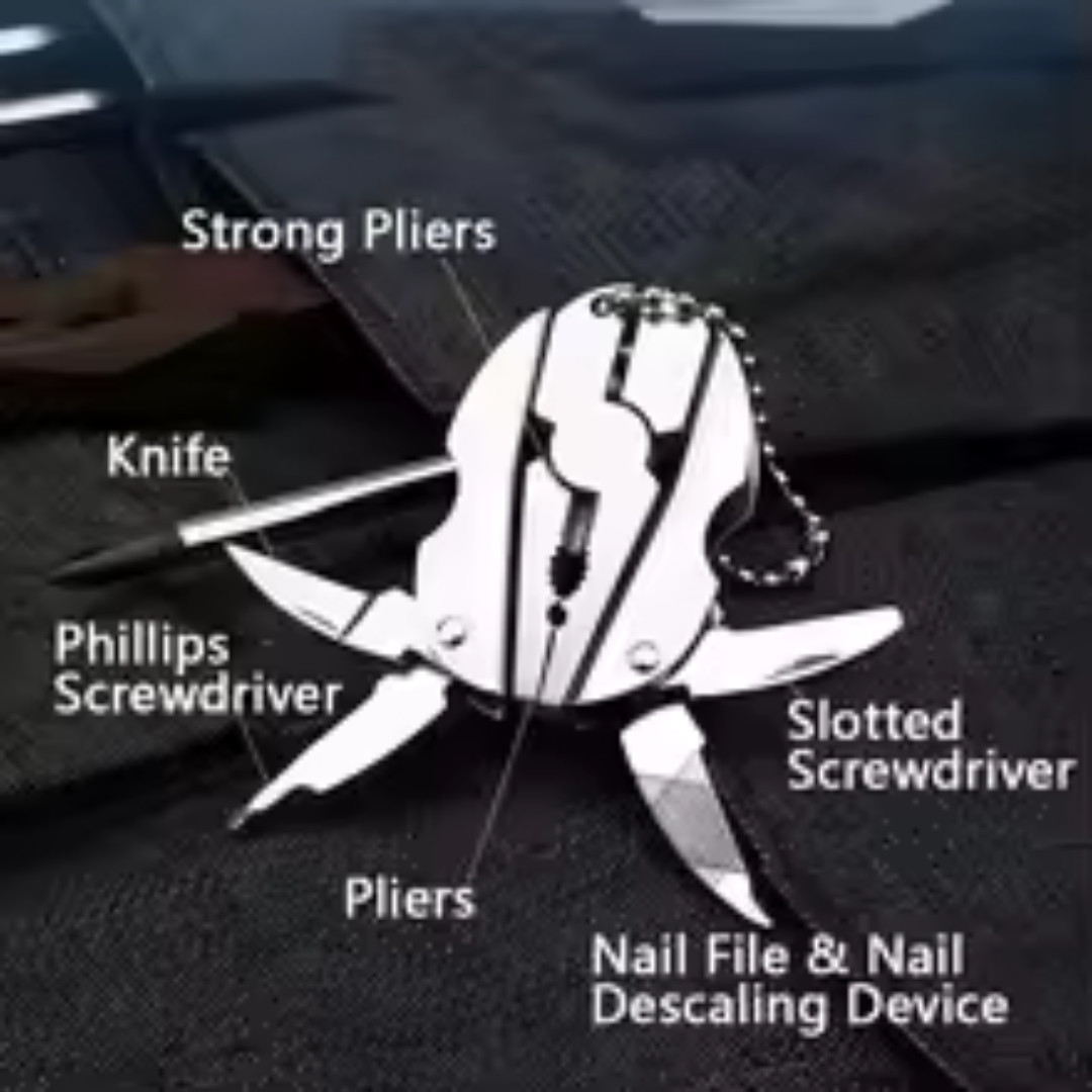 Portable Multi Tool Pliers Stainless Steel Keychain Screwdriver Kit