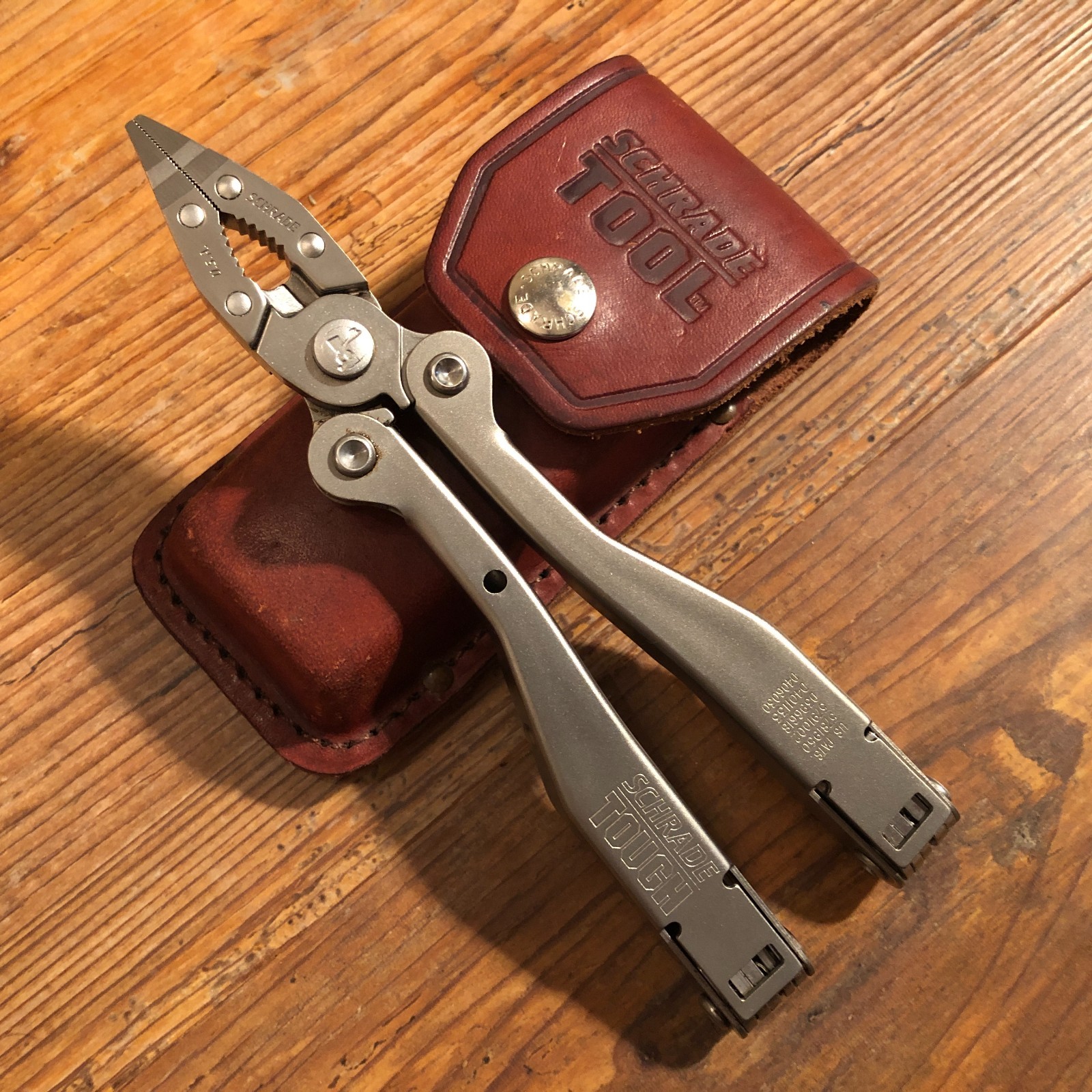 Vintage 90s Schrade USA ST1L Tough Tool Folding Multi-Tool Pliers & Belt Pouch