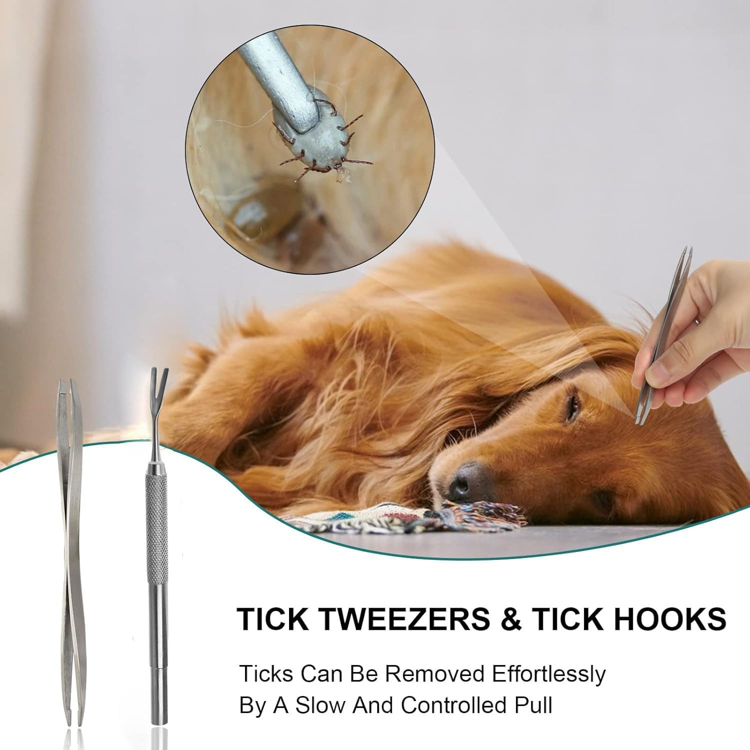8-in-1 Tick Removal Tool Kit for Dogs & Cats with Storage Box, Comb & Tweezers
