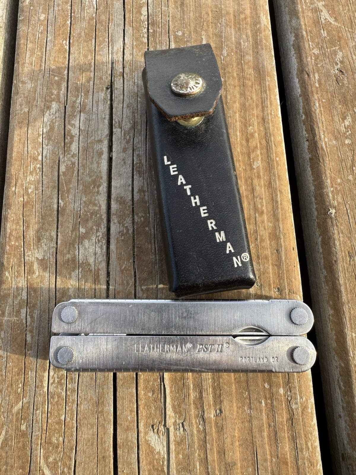 Vintage Letherman Multi Tool With Leather Sheath Portland 03/04 Engraved
