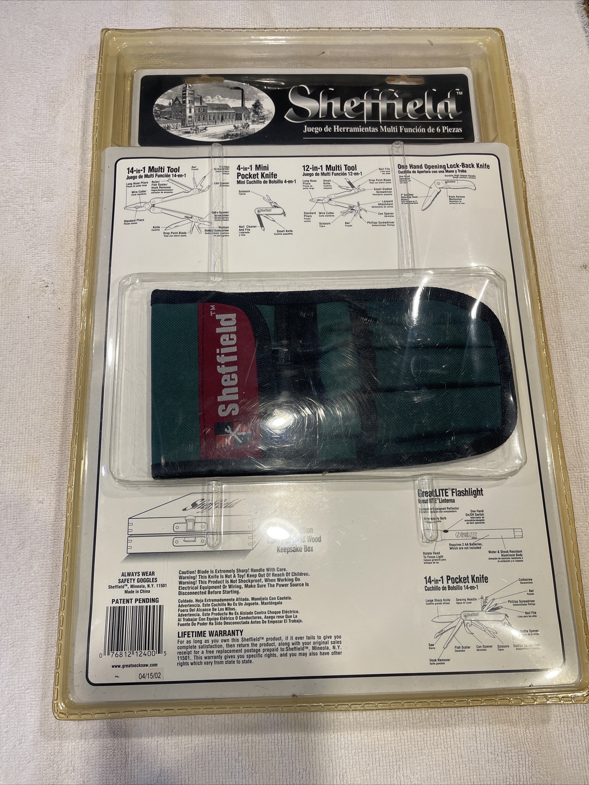 Sheffield 6 Piece Multi Function Tool Kit Limited Edition Cherry Stained Woodbox