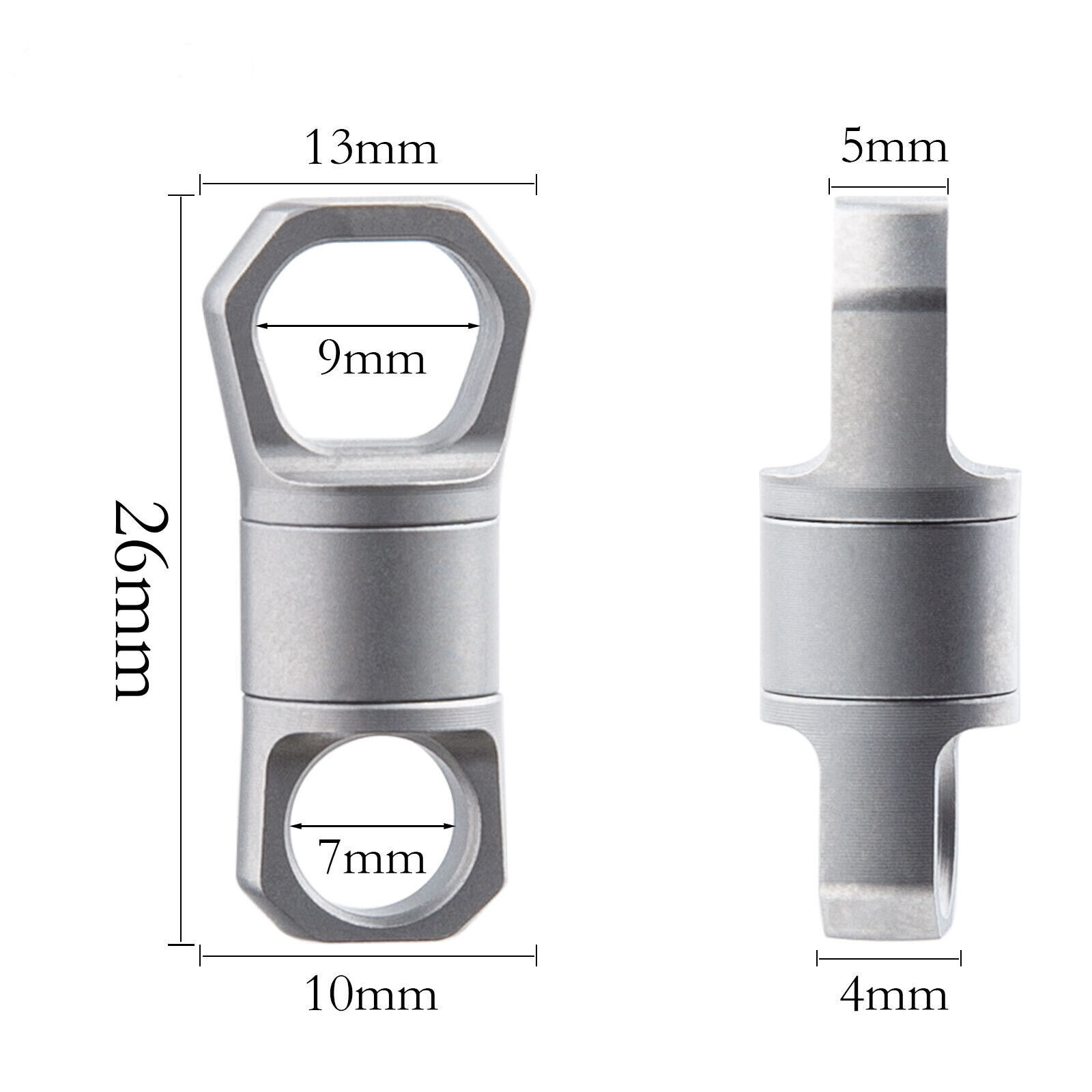 360° Flexible Rotation TC4 Titanium Car Key Hoop Ring EDC Keychain Buckle Tools