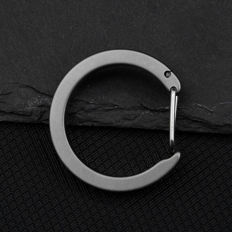 Titanium Alloy Keychain Carabiner Outdoor Travel Size Mechanical Fast Buckle EDC