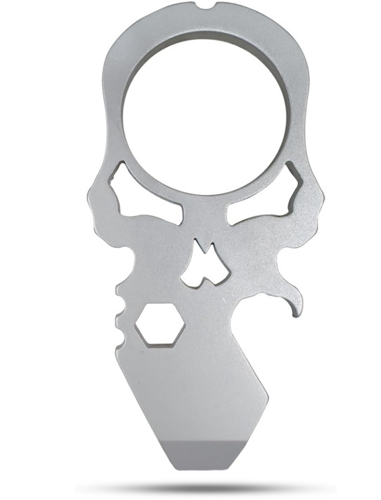 Multi-function Skull Keychain – 4 in 1 EDC Pocket Pry Bar, Bottle Opener,
