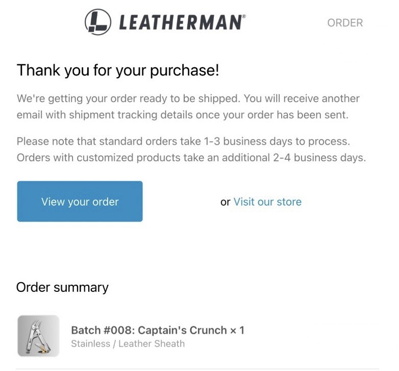 Leatherman Garage Batch #008 Captain’s Crunch | IN HAND FAST SHIP
