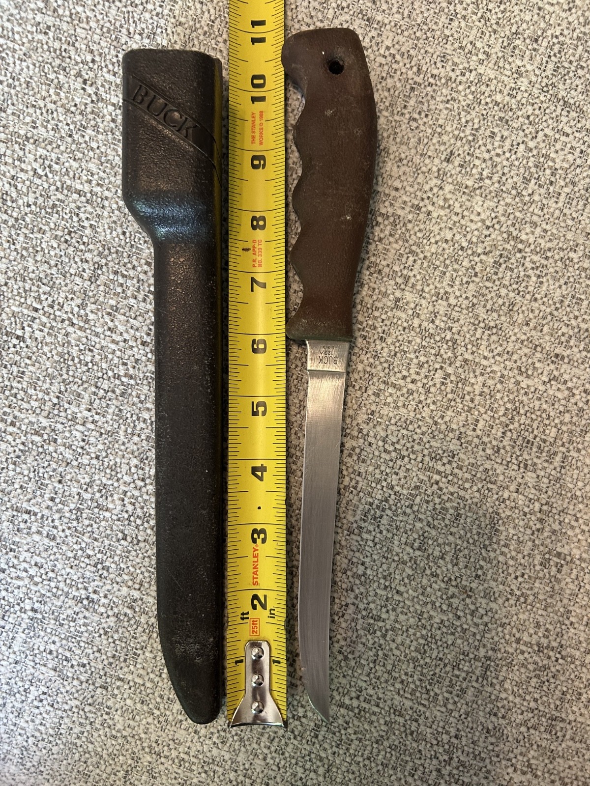 Vintage Buck 123 ^ Fillet Knife Lakemate Hard Plastic Sheath- #3