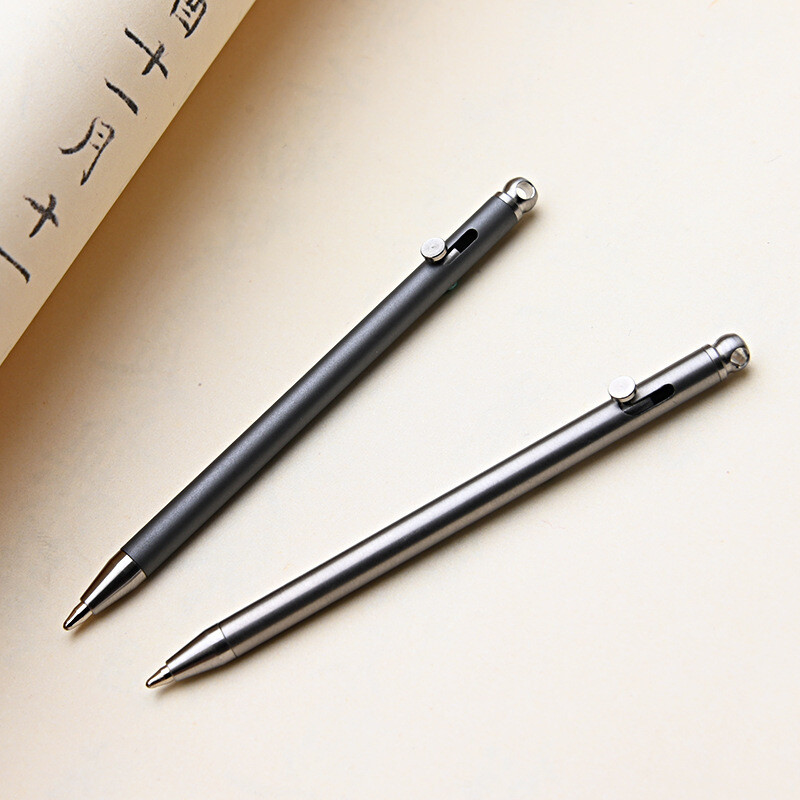 Titanium Alloy Mini Pocket Pen Outdoor EDC Tool Portable Key Chain Ballpoint Pen