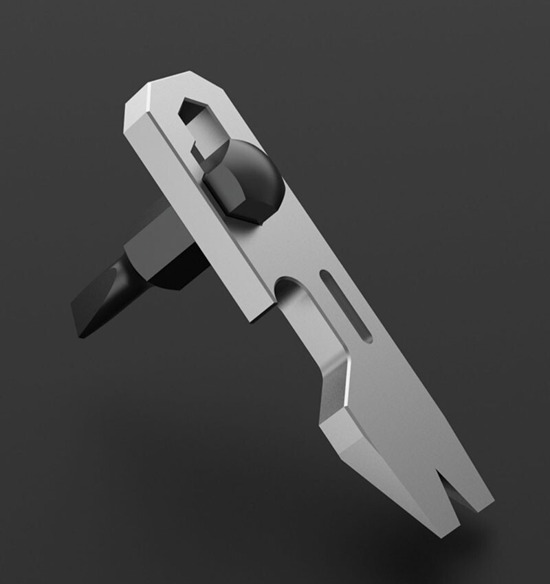Mini Titanium Alloy Keychain Pry Bar EDC Crowbar Bottle Opener Wrench Multi Tool