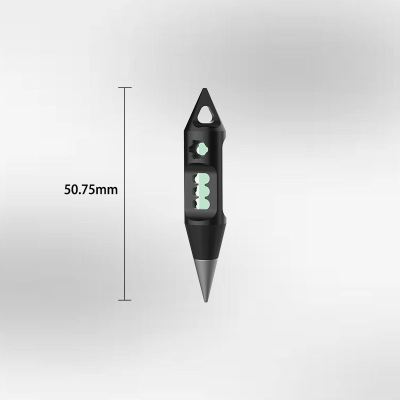 Titanium Alloy Inkless Pen Pendant EDC Necklace Charm with Glow Tube Slot