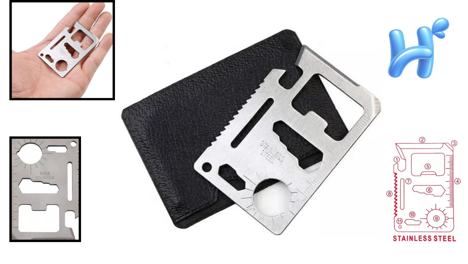 Ultimate 11-in-1 Survival Tool: Pocket-Sized Multi-Tool for Outdoor Adventures
